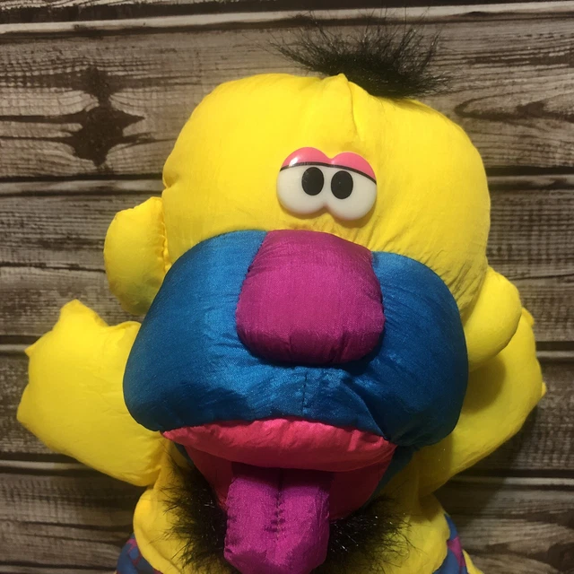 Vintage Fisher Price 1992 Yellow Caveman Puffalump Stuffed Grunts Plush Doll 2