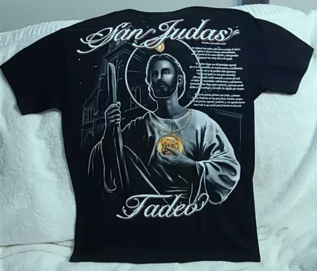 ShirtBANC Mens Graphic Shirt San Judas de Tadeo Tshirt, St Jude Patron 