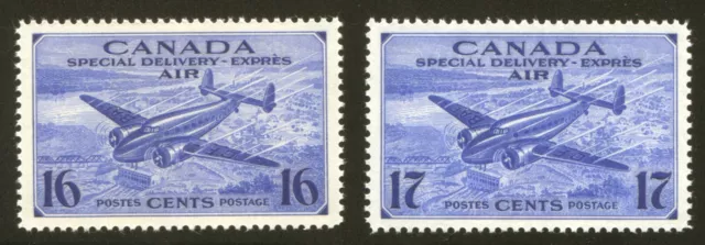 Canada Sc# CE1-CE2, 1942-3 Air Post Special Delivery Issues, VF MNH, SCV: $8.25