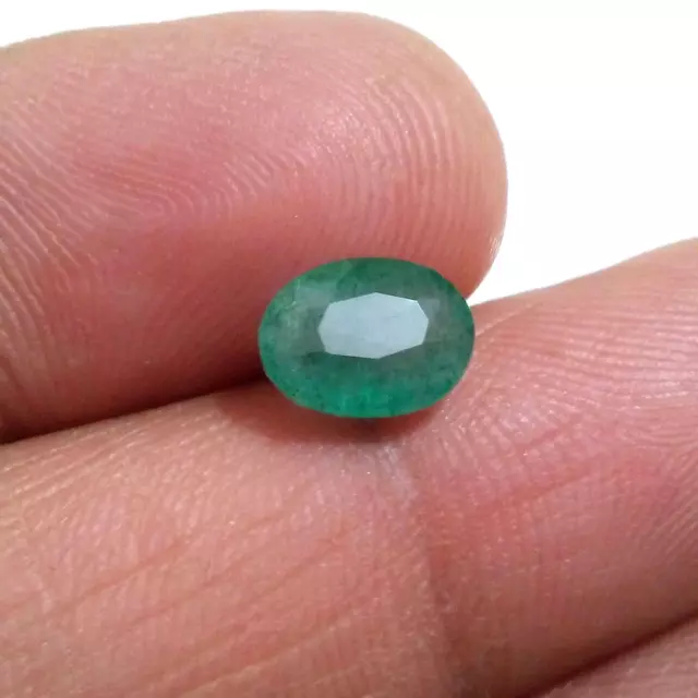 100% Natural Zambian Emerald Oval 1.85 Crt Fabulous Green Faceted Loose Gemstone