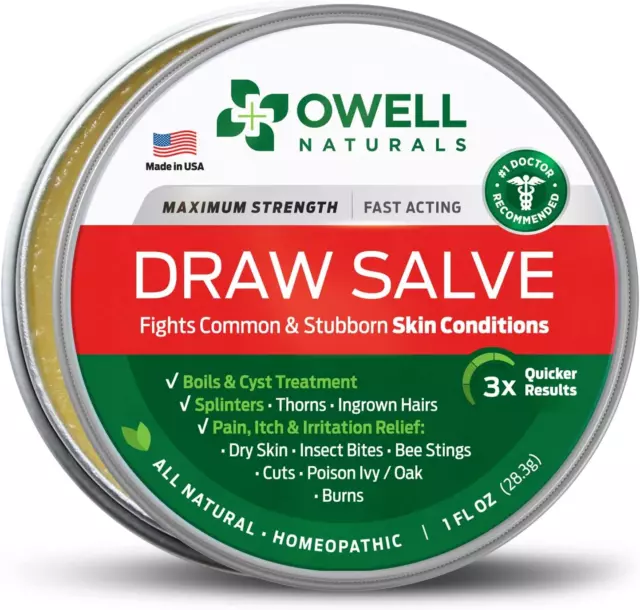 Drawing Salve Ointment 1Oz, Ingrown Hair Treatment, Boil & Cyst, Splinter Remove