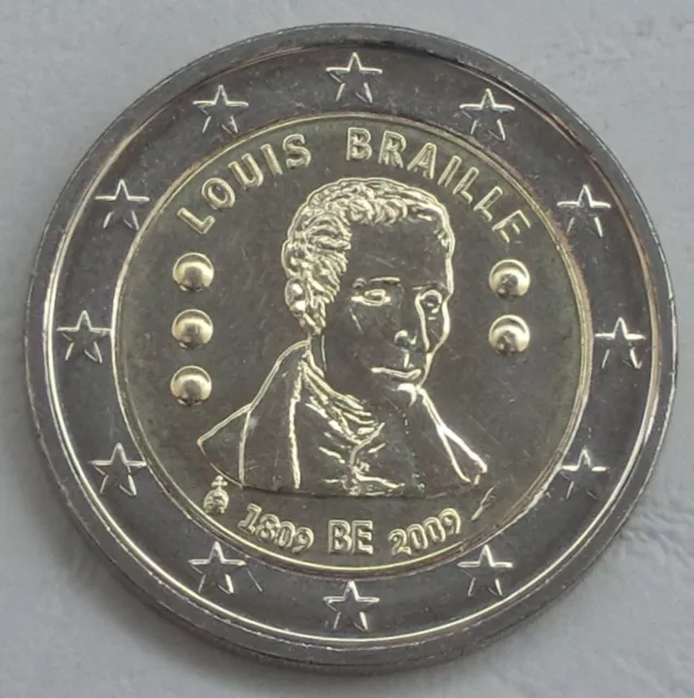 Commemorative coin Belgium 2009 Louis Braille uncirculated