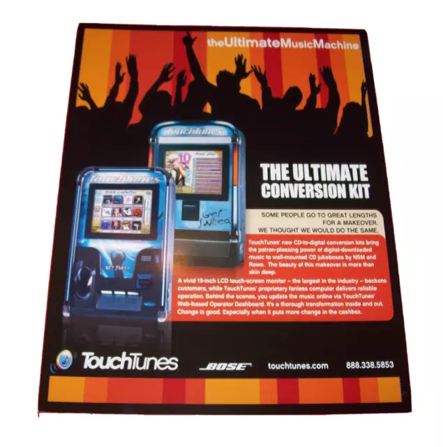 Touchtunes Jukebox Photograph Ultimate Music Machine Flyer Original 2005