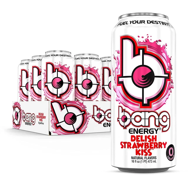 BANG ENERGY DRINK 0 Calories, Sugar Free, Creatine Strawberry Kiss