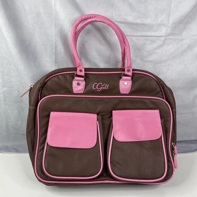Bolso de almacenamiento de cartuchos Cricut CGull marrón rosa 16 x 14 x 6