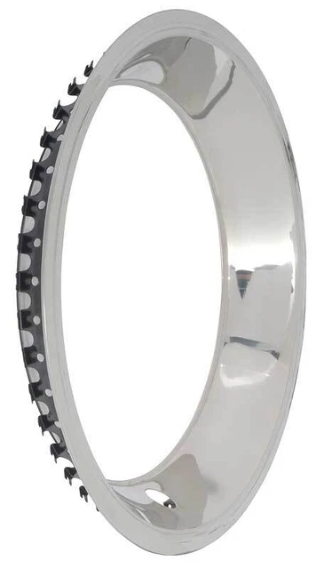 Rally Wheel Trim Ring; For Reproduction Wheels; 15" Stainless Steel; 2-3/8"