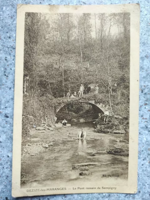 Cpa Dezize Les Maranges Le Pont Romain De Sampigny, Animée