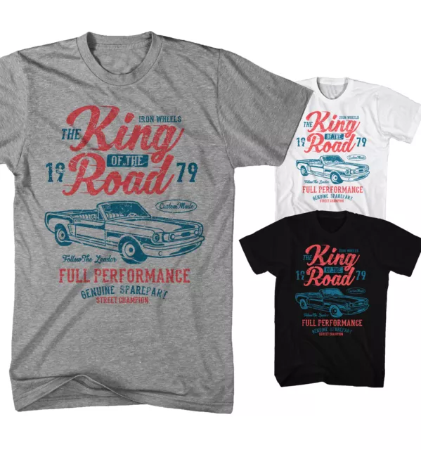 T-shirt imprimé singe King of the road Oldtimer USA Muscle Car voiture neuf KR24118