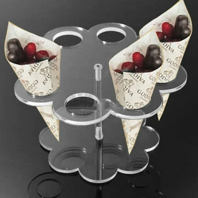 Acrylic Ice Cream Cone Holder / Chip Cone Holder / Counter Top Display Stand