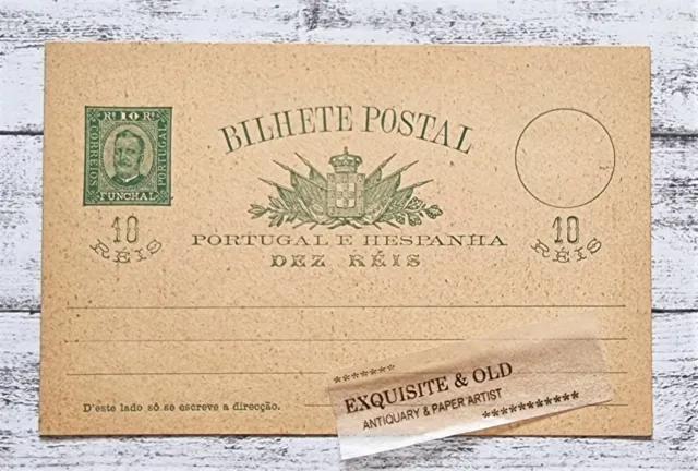 Bilhete Postal Portugal Hespanha 10 Dez Reis Postkarte Briefmarke Ganzsache alt