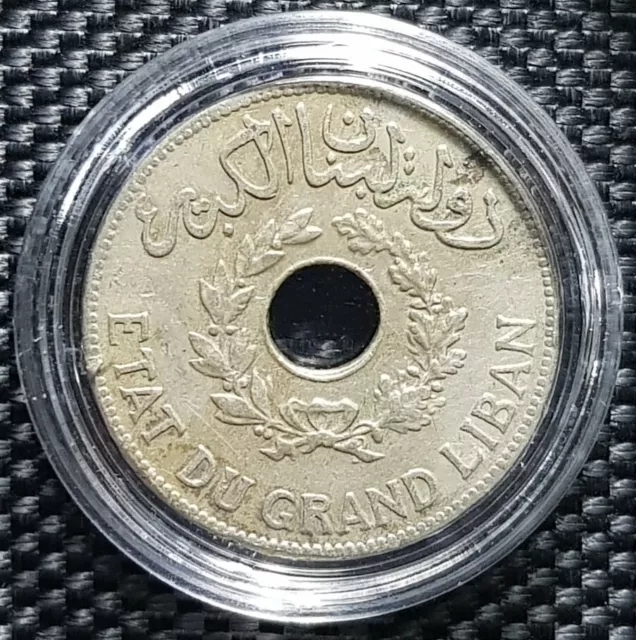 1925 ETAT DU GRAND LIBAN 1 Piastre Coin dia24mm Rare (+FREE 1 coin) #11727