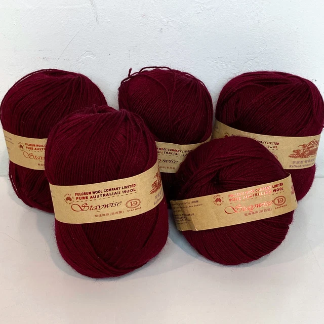 Filo de lana de cachemira refinada Fulcrum Staywise hilo de lana australiana puro borgoña 100 g