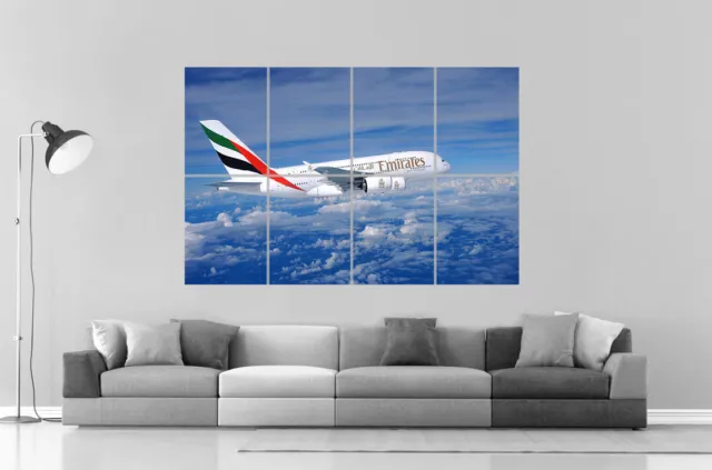 FLY Avion Emirates Airline Airbus A380 Wall Poster Grand format A0 Large Print