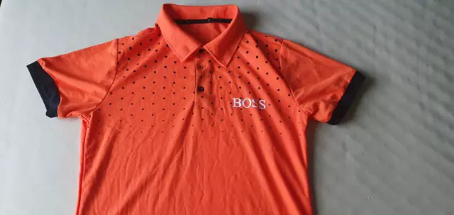 Poloshirt " Hugo Boss " Herren*Gr.S*Orange/Schwarz*Freizeit*Sport*Urlaub*Sommer