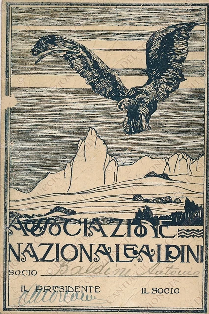 1922 Associazione Nazionale Alpini BALDINI Antonio giornalista tessera