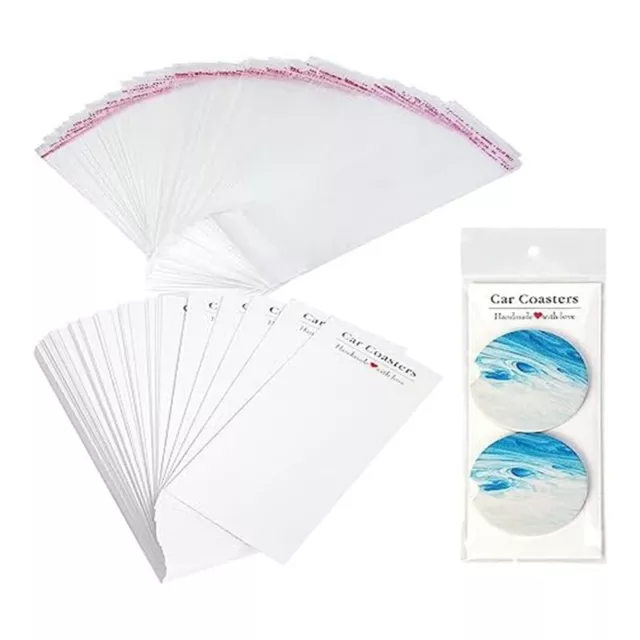 100Pcs Car Coaster Pack, Sublimation Car Coaster Card with 100 Bags for9477