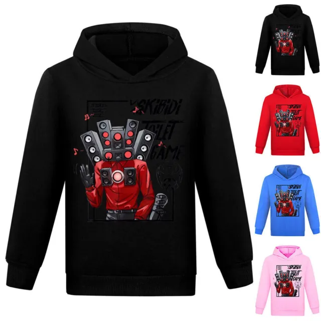 Kid' Boys Skibidi Toilet Man Print Hoodie Hooded Sweatshirt Casual Pullover Tops