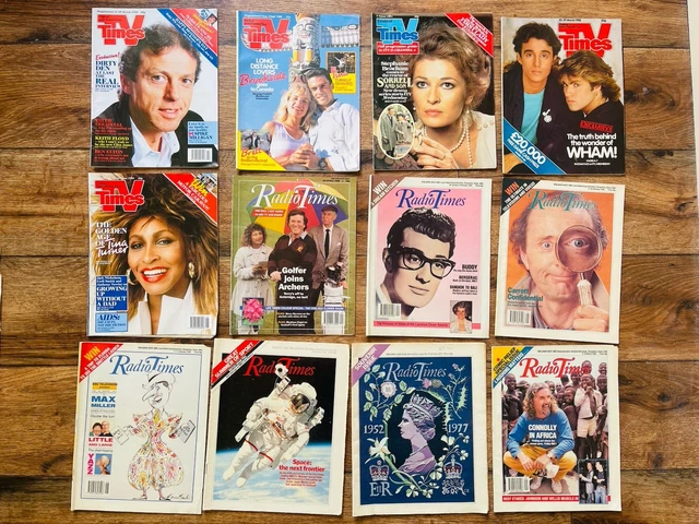 VINTAGE 1970’S/1980’S RADIO TIMES & TV TIMES ~ 12 x Magazines £37.06 ...