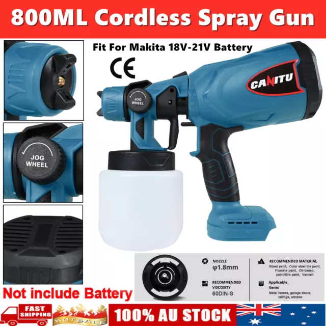 Cordless High Pressure Spray Gun Airless Paint Sprayer For Makita 18V No Battery