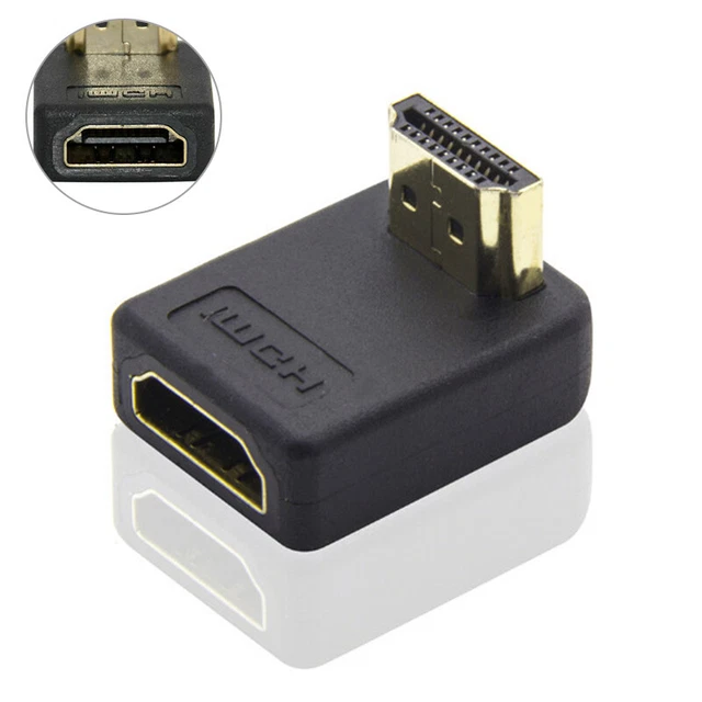 HDMI Male/Female 90° Right-angle Adaptor Elbow Converter 1080P 4K Gold-plated ~k