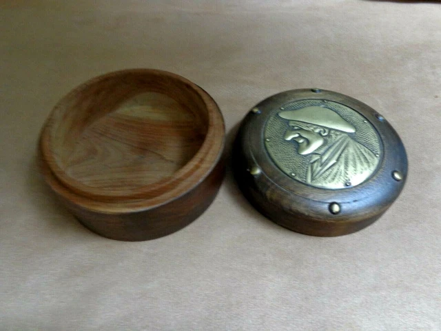 Boîte Vintage En Bois Et Laiton Gravée Signée Jean Pierre Charpentier - Années 1970, Occasion Bon état