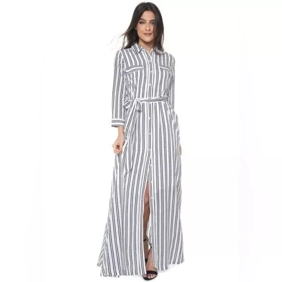 NWOT Banana Republic Striped Maxi Shirt Dress - Sz 4