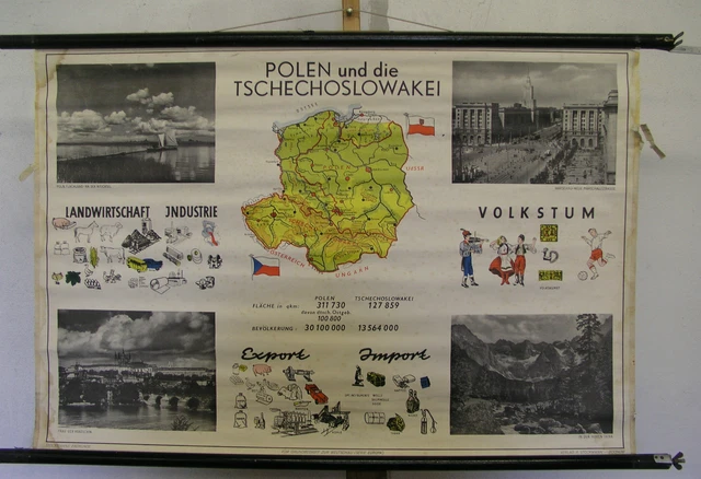 TARJETA DE PARED de la Escuela Hermosa Antiguo Bohemia Moravia Rse