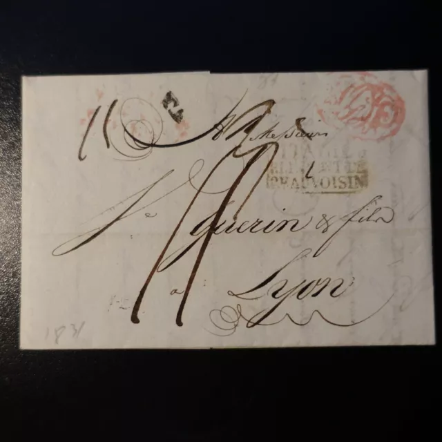1831 Lettre Cover Marque Postale Naples / Italie Par Le Pont De Beauvoisin