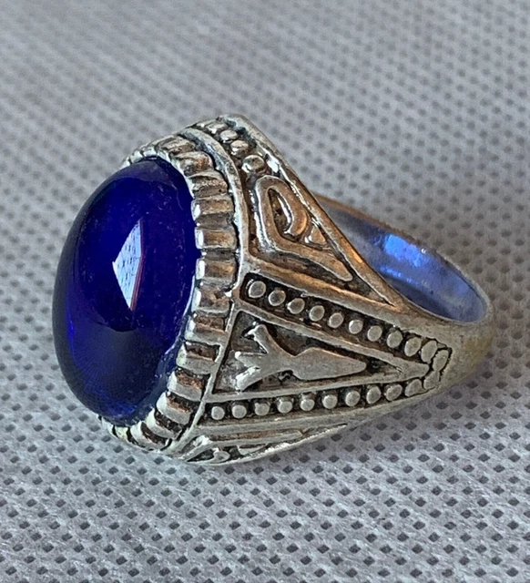 Extremely Ancient Rare Silver Legionary Ring Old With Blue Stone