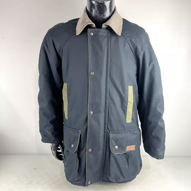Driza-Bone Grosvenor Men's Lined Jacket Size 4 Small Black Brown Zip Up