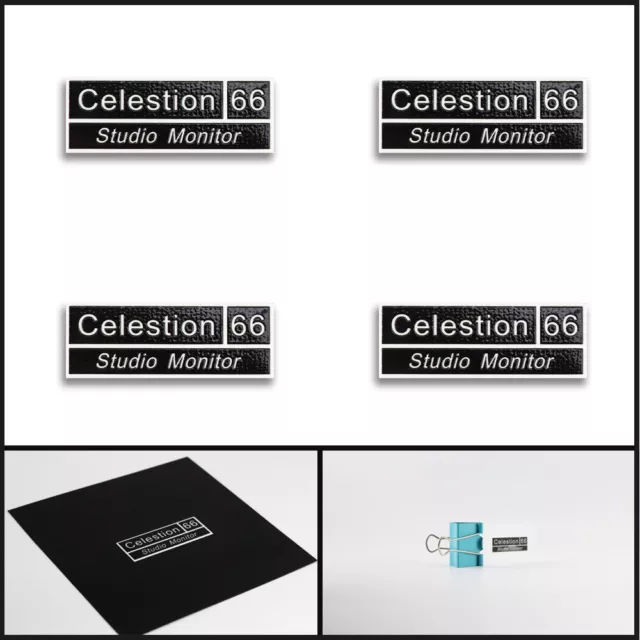 4pcs Celestion 66 logo badge 3D Sticker Decal DIY 42.5mm(1.67")X15mm(0.59")