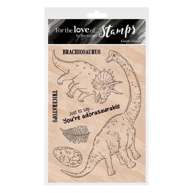 Hunkydory Crafts Gentle Giants Dinosaur  Egg 7 Pc Stamp Set Birthday Card Making
