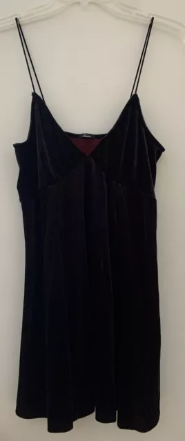 Lisakai Pacsun Womens Dress Cord Slip Tank Mini Velvet Deep Burgundy size Large 2