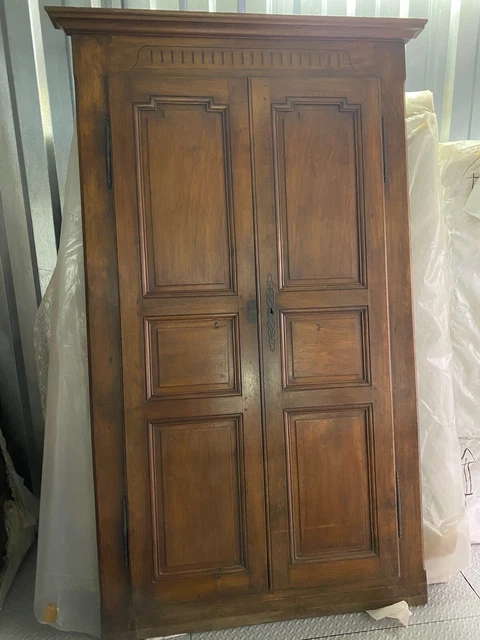 Antique Imported French 18th Century Walnut Wardrobe Facade with 2 Locking Doors