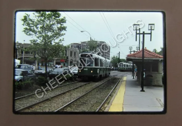 Original '90 Kodachrome Slide MBTA Boston Transit 3691 Trolley action     36D8
