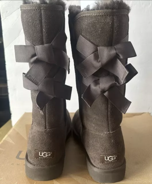 NEW UGG Boots Chocolate Brown Everleigh Bow Boots Sz 11