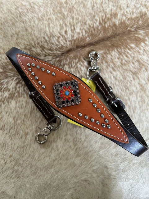 Western Two Tone Leather With Bling WITHER STRAP For Breast Collar Horse Tack