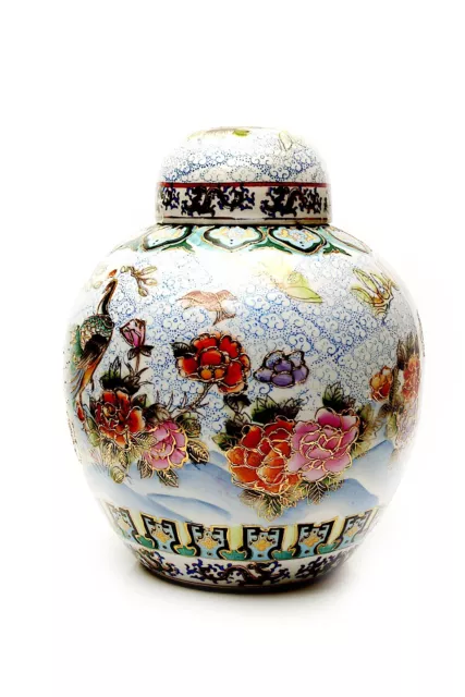 Grosses Chinesisches Zhongguo Satsuma Pfau Blumenkultur Ornamentales Inwerglas 3