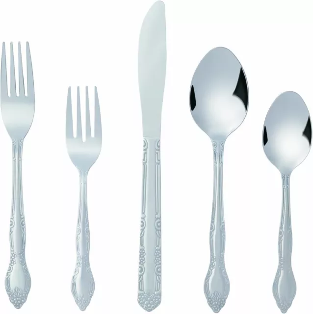 20-Piece Silverware Set for 4, Stainless Steel Flatware Cutlery, Kitchen Utensil