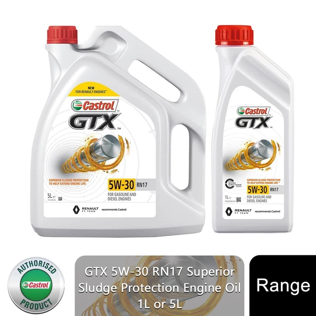 CASTROL GTX 5W30 RN17 Car Engine Oil Fully Synthetic 1 or 5 Litre EUR