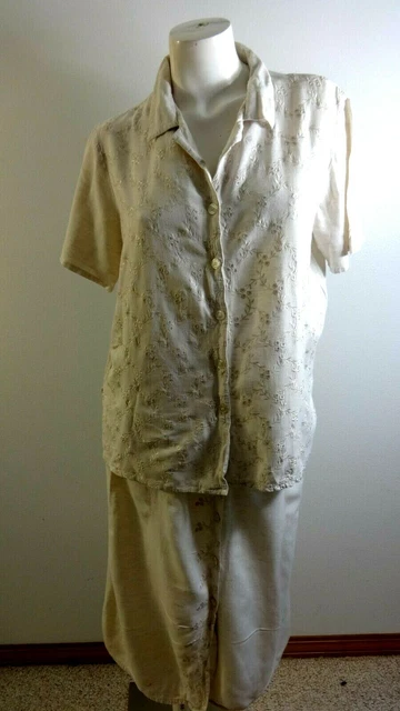 Requirements DONNA IN Lino Misto Cotone Casual Gonna Abito Taglia L