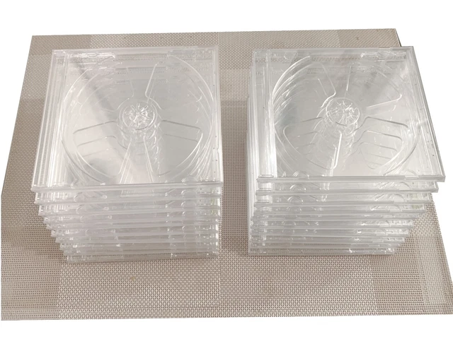 LOT de 20 Boitiers vides (pour 1 CD) Plateau Transparent OCCASION Bon État