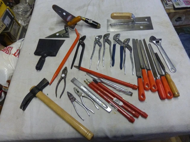 Lot D'outils Facom - Clés Pipe, Limes, Pince, Marteau - Occasion Bon état