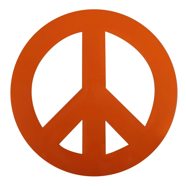 Air Cooled VW Magnetic Peace Sign Orange 7.75 inch Diameter