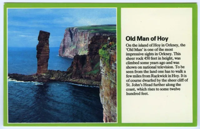 1980s Orkney Islands Postcard Old Man of Hoy & St Johns Head Cliffs Unposted