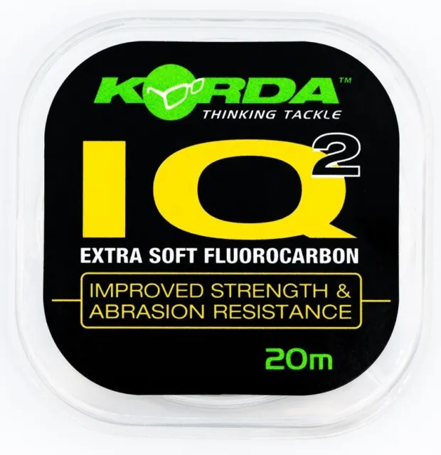 Korda IQ2 Fluorocarbon Hook Link 20m Spool Extra Soft Carp Fishing Line