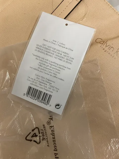 NEW Calvin Klein Tote Bag - Votre Cadeau- Beige Tote 17" x 15" x 5" 2