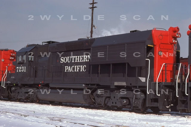 ORIG SLIDE Southern Pacific 7231 GP40X neu mit Kapuzen Langkapuzenschuss 1978