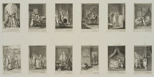D. CHODOWIECKI (*1726), Rousseau's neue Heloise,  1782, Rad. Klassizismus Mode