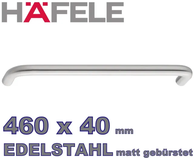 HÄFELE® Edelstahl Möbelgriff 460 mm lang Bügelgriff Sockelgriff Griff 115.51.670